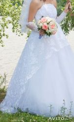 Свадебное платье размер L фасона Ампир